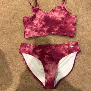 Abercrombie Kids White and dark Pink Bikini